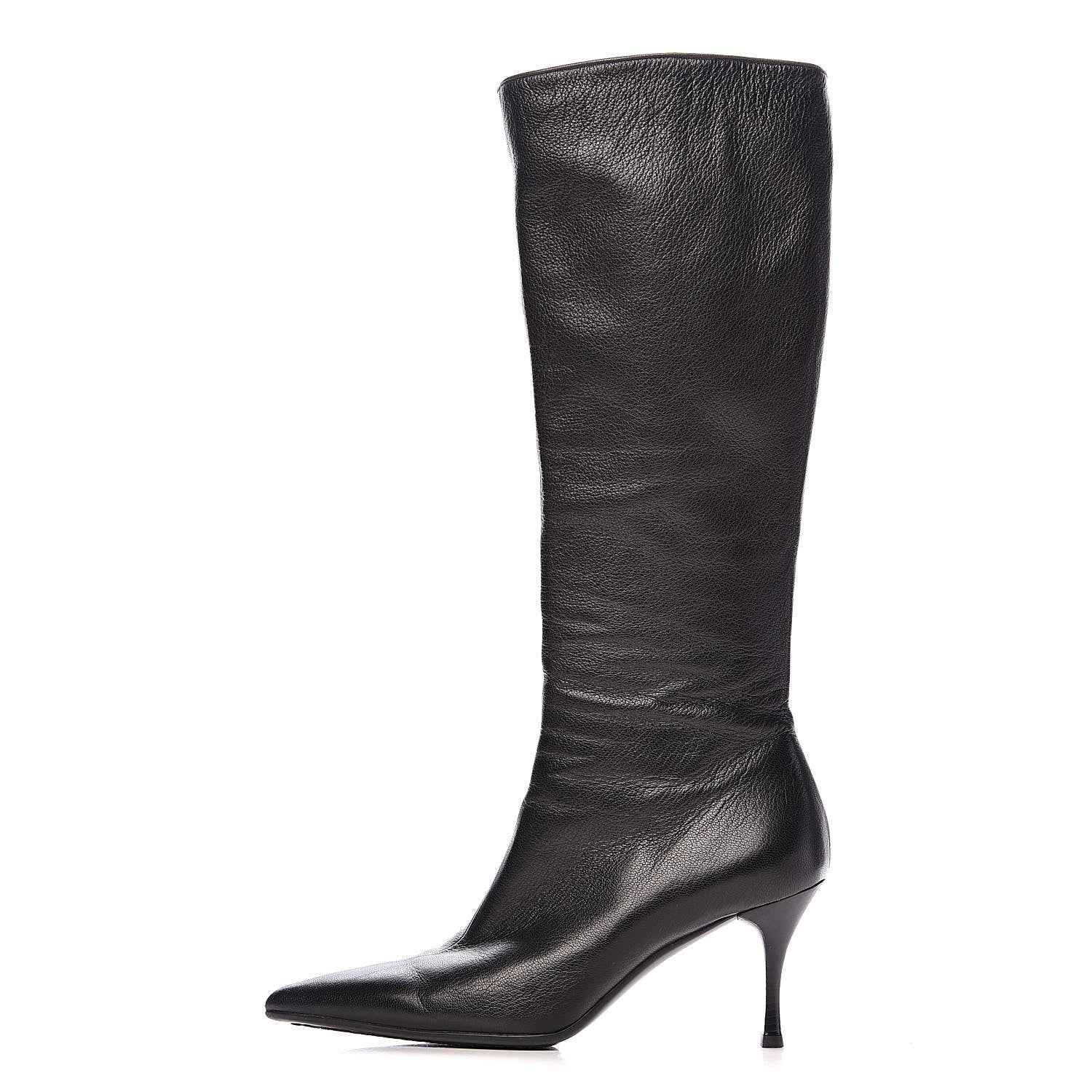 Gucci Calfskin Knee High Boots 8 Black 1 of 10