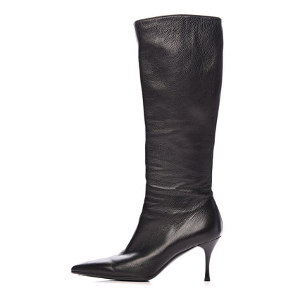 Gucci Calfskin Knee High Boots 8 Black 1 of 10
