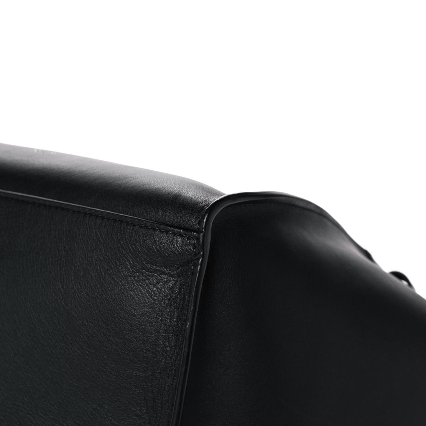 Supple Grained Calfskin Small Long Strap Big Bag Black