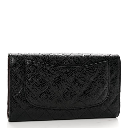Chanel Caviar Quilted Long Flap Wallet Black 3 of 11