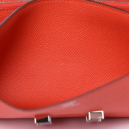 Hermes Epsom Enamel Constance Long Wallet Capucine Brighton Bleu 7 of 15