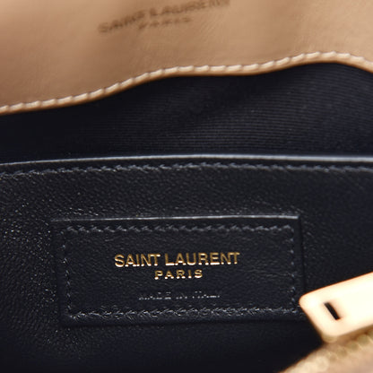 Saint Laurent Calfskin Y Quilted Monogram Small Loulou Chain Satchel Dark Beige 6 of 10