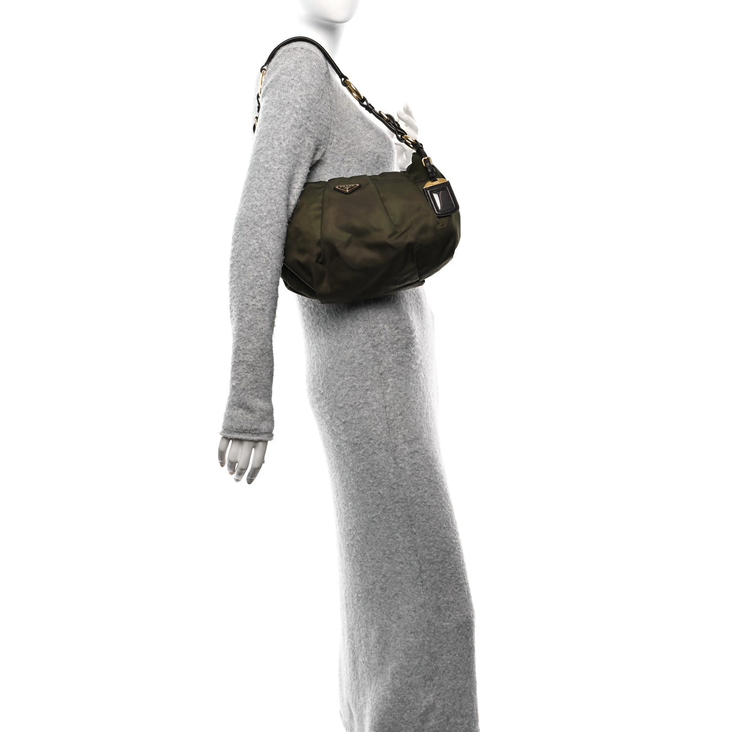 Tessuto Nylon Vitello Daino Hobo Bruciato
