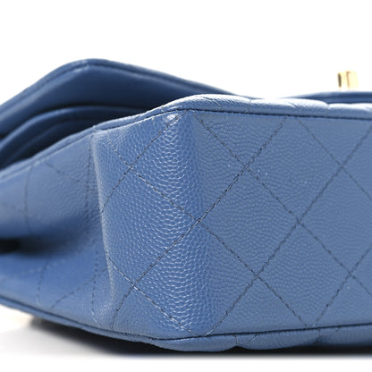 Chanel Caviar Quilted Small Double Flap Blue 9 of 11
