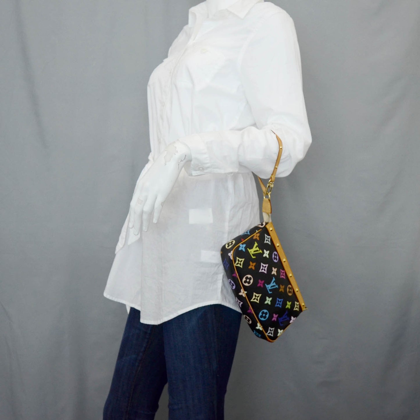 Monogram Multicolor Pochette Accessories Black