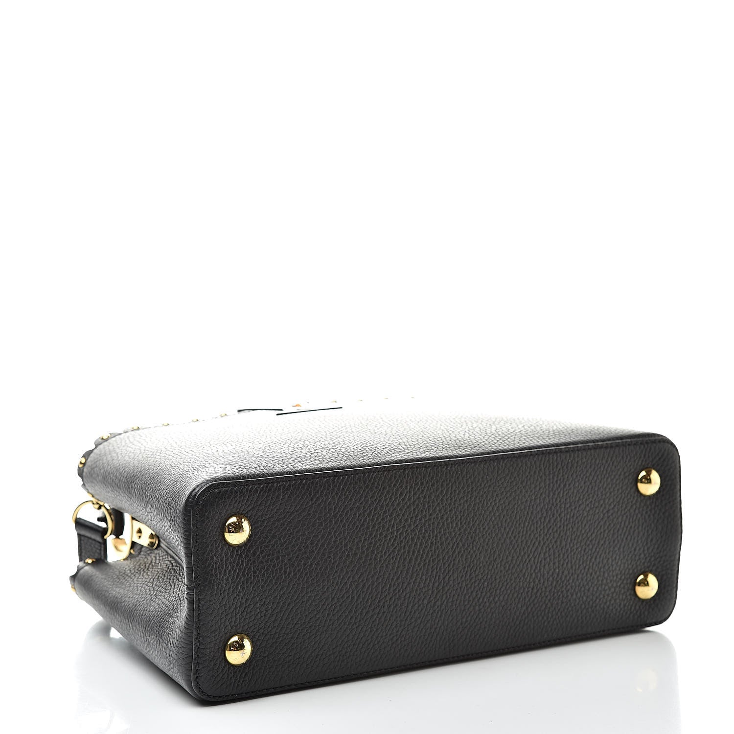 Louis Vuitton Taurillon Studded Capucines PM Black 4 of 9