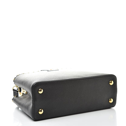 Louis Vuitton Taurillon Studded Capucines PM Black 4 of 9