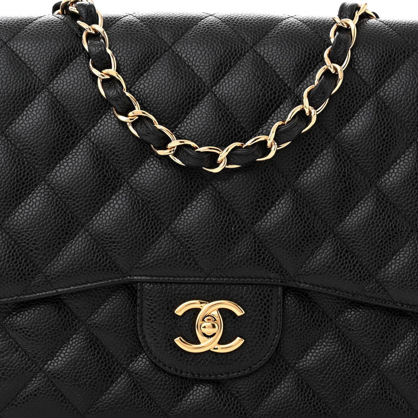 Caviar Quilted Jumbo Single Flap Black
