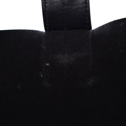 Saint Laurent Calfskin Crocodile Embossed Large Shopper Tote Black 8 of 9