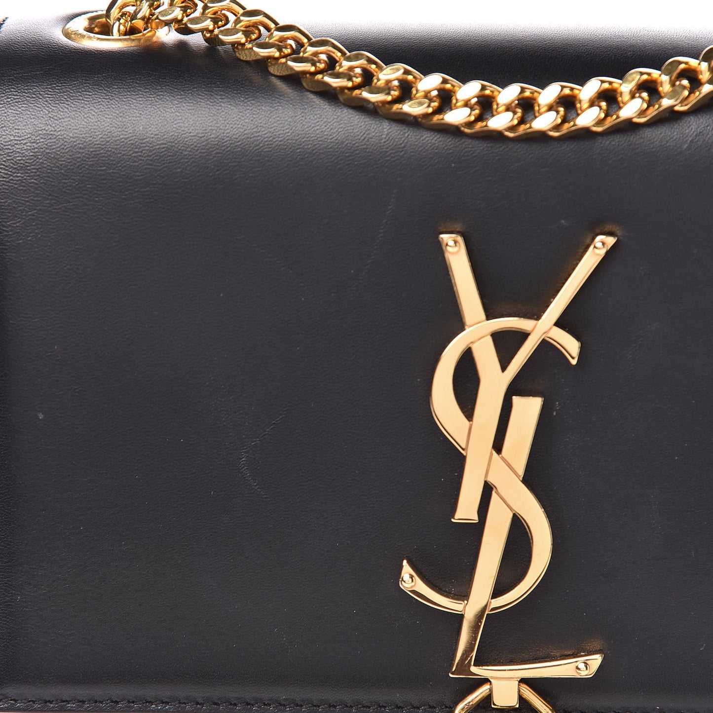 Calfskin Small Classic Monogram Kate Tassel Satchel Black