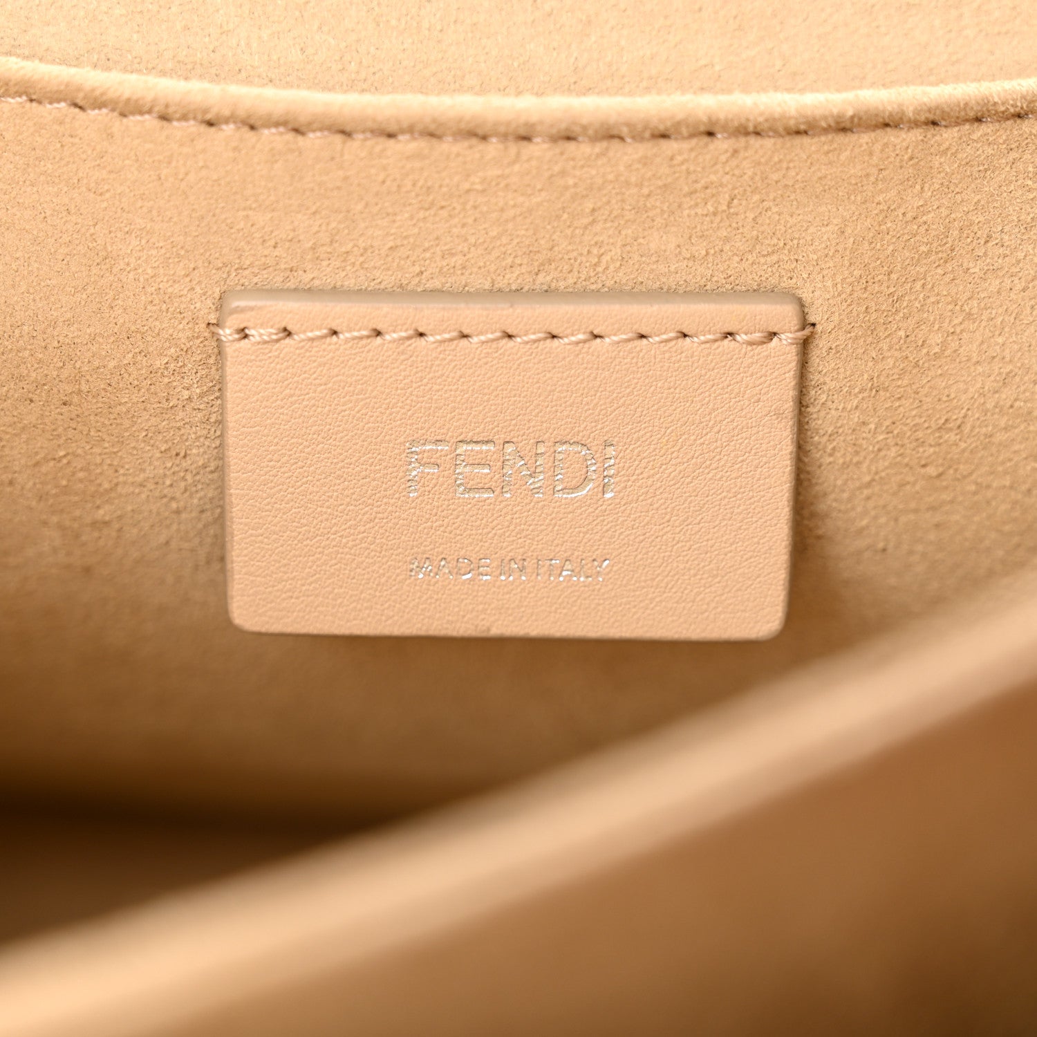 Fendi Vitello Liberty Scalloped Studded Kan I Shoulder Bag Grigio Polvere 6 of 12