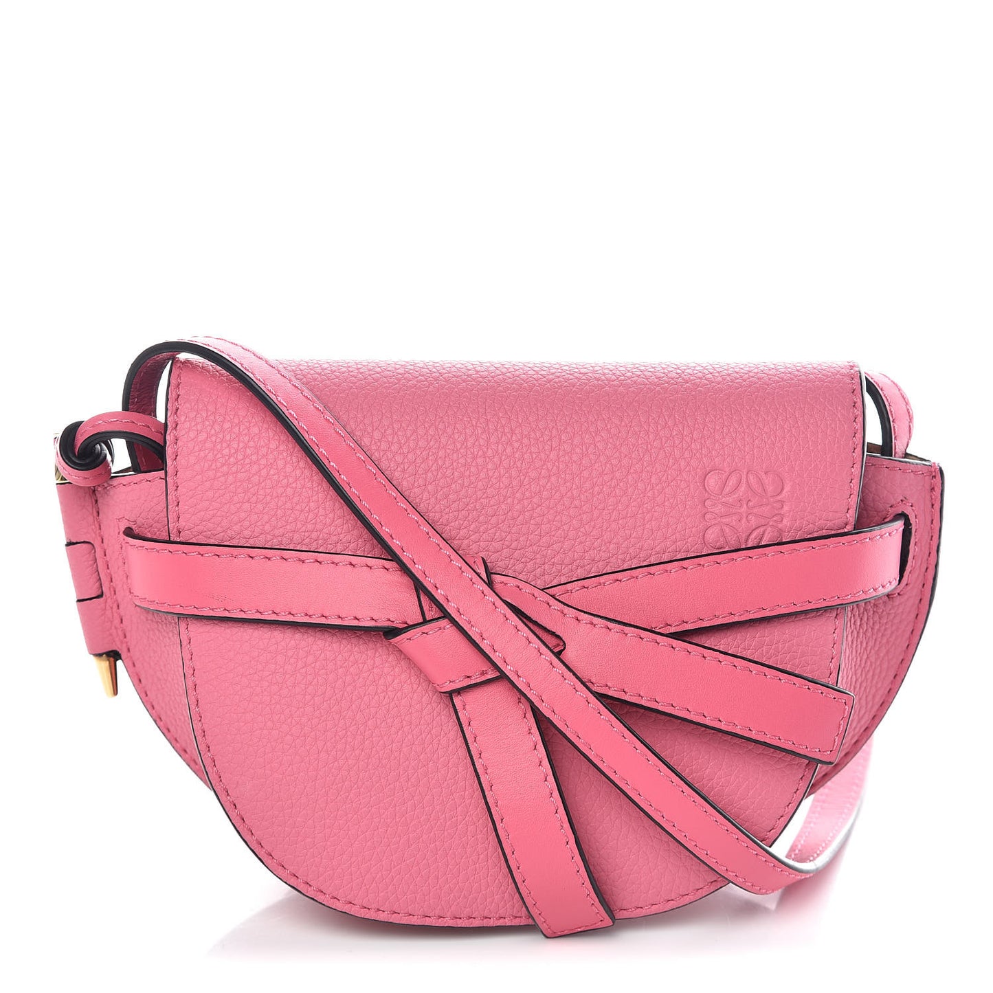 Grained Calfskin Mini Gate Crossbody Bag Wild Rose