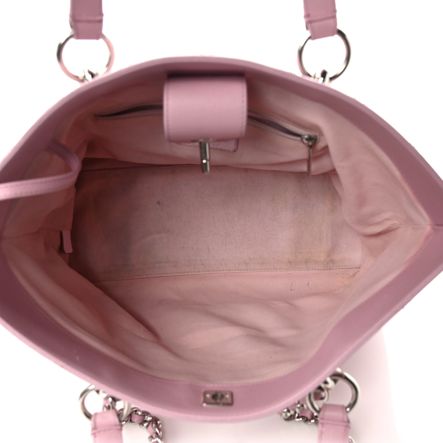 Calfskin Stitch Medium Ring My Bag Shopping Tote Pink
