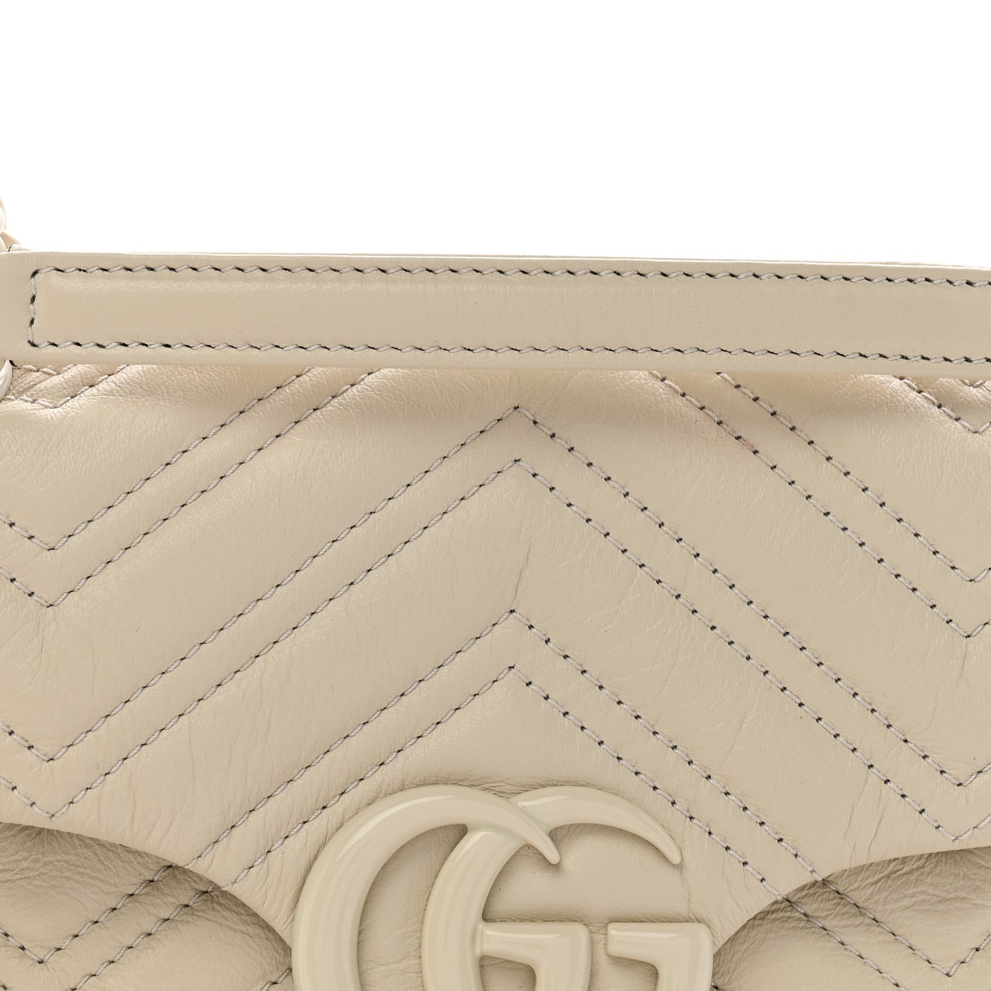 Soft Calfskin Matelasse Monochrome Small GG Marmont Shoulder Bag Ivory