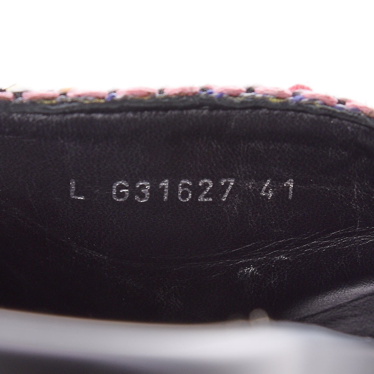 Tweed Lambskin Chain Flat Sandals 41 Black Multicolor