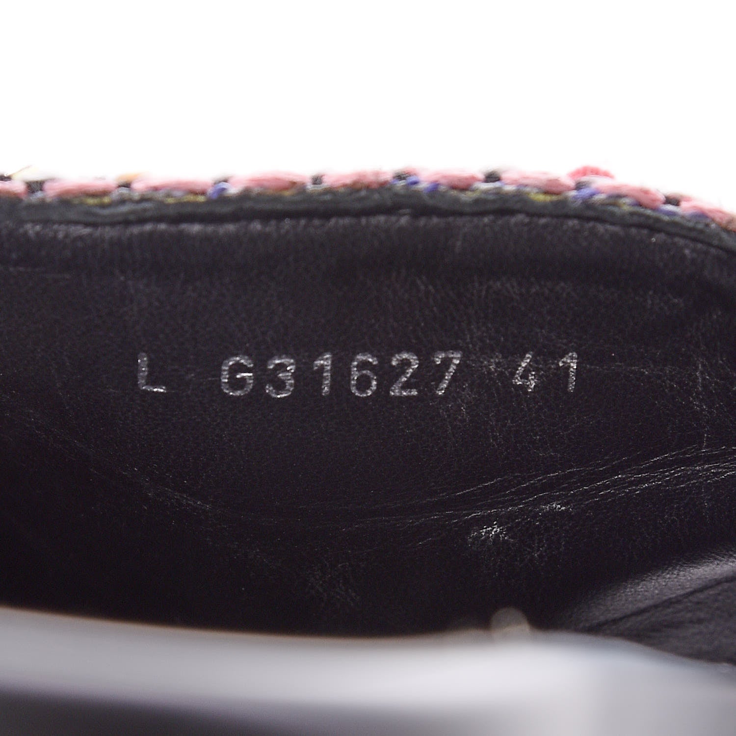Chanel Tweed Lambskin Chain Flat Sandals 41 Black Multicolor 8 of 9