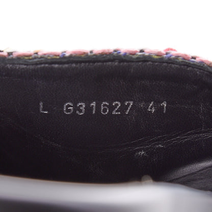 Chanel Tweed Lambskin Chain Flat Sandals 41 Black Multicolor 8 of 9