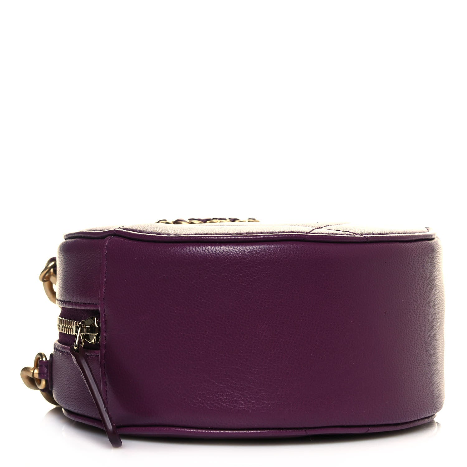 Chanel Goatskin Quilted Chanel 19 Round Clutch With Chain Purple 3 of 10