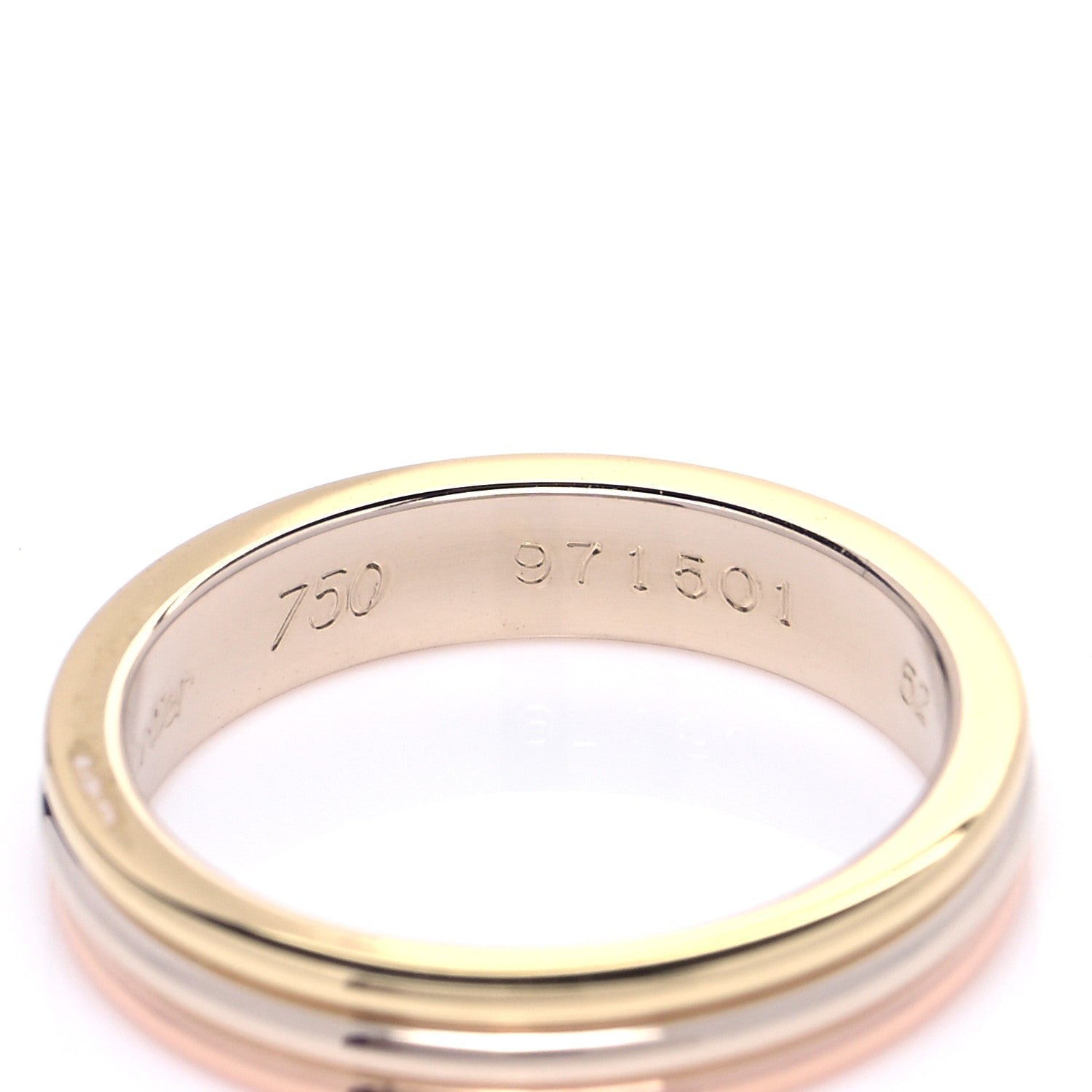 Cartier 18K Pink White Yellow Gold 3.5mm Trinity Wedding Band Ring 52 6 7 of 10