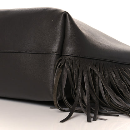 Saint Laurent Calfskin Large Fringe Shopping Tote Dark Grey 10 of 10