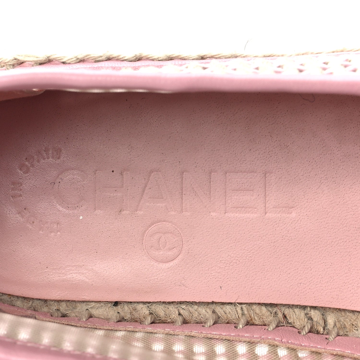 Chanel Mesh Lambskin CC Espadrilles 38 Light Pink Beige 8 of 8
