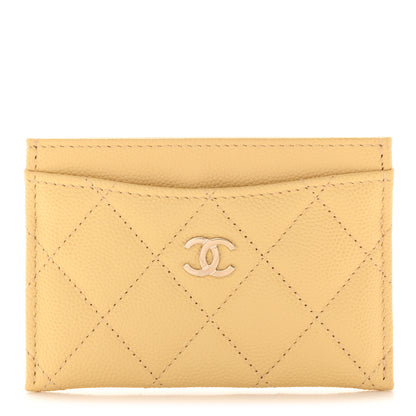 Chanel Caviar Quilted Card Holder Yellow 1 of 9