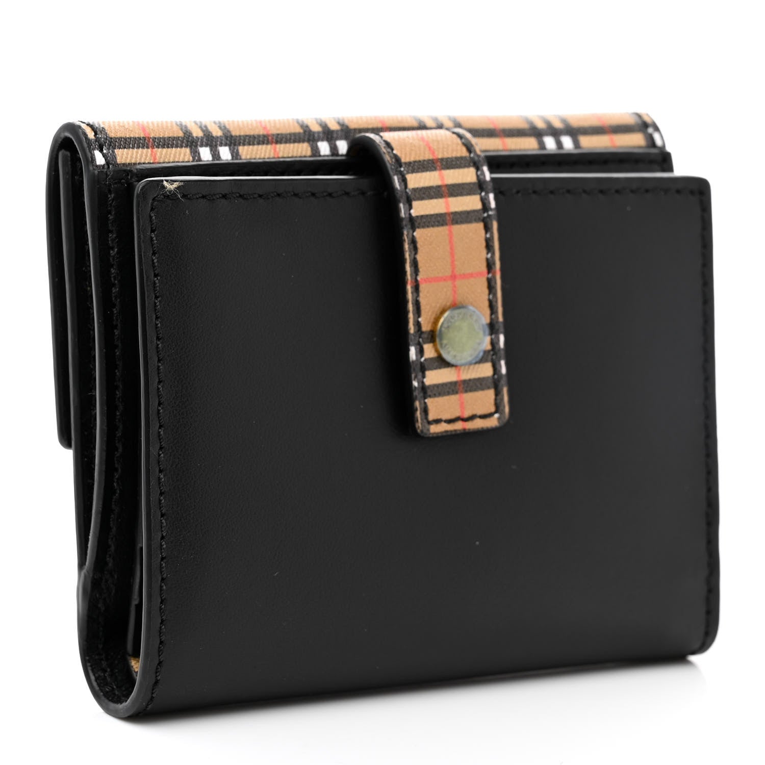 Burberry Mini Vintage Check Luna French Wallet Black 3 of 11
