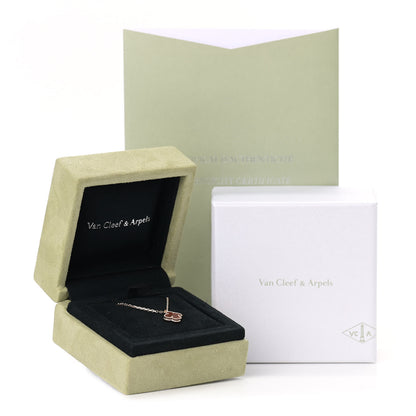 Van Cleef & Arpels 18K Rose Gold Carnelian Sweet Alhambra Pendant Necklace 7 of 7