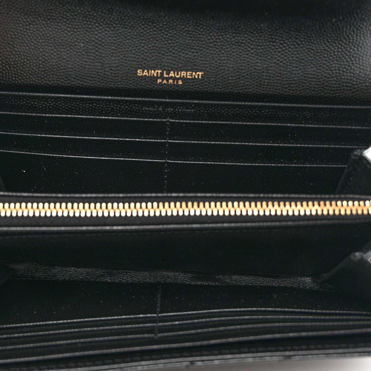 Grain De Poudre Matelasse Chevron Monogram Flap Wallet Black