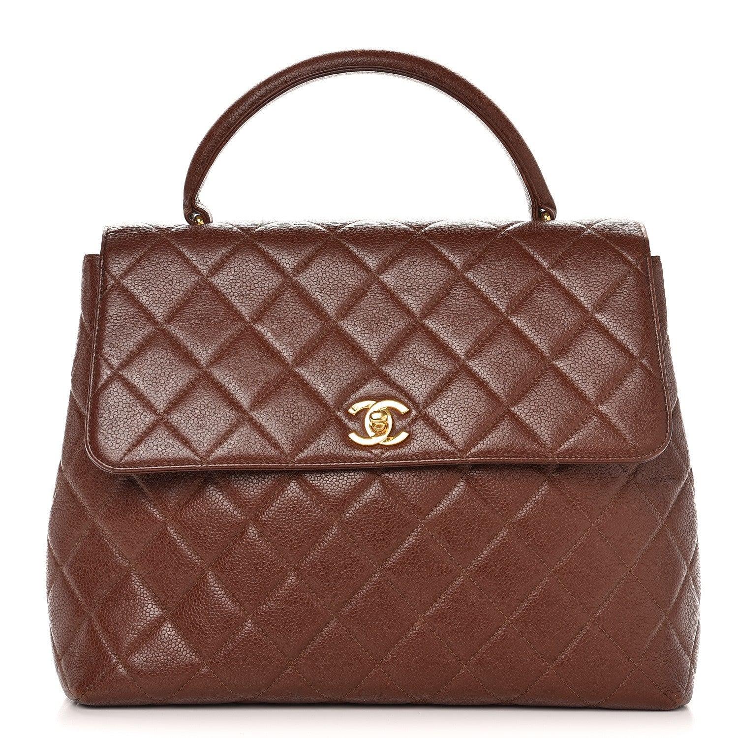 Chanel Caviar Quilted Jumbo Kelly Flap Brown 1 of 10