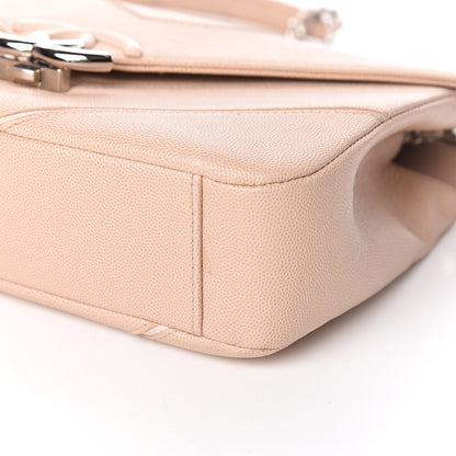 Chanel Caviar Macro Chevron Single Flap Beige 6 of 13