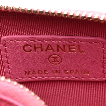 Chanel Caviar Quilted CC Zip Card Holder Pink 6 of 10