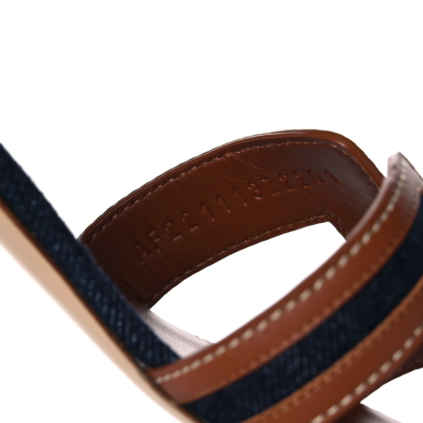 Calfskin Denim Oasis Sandals 37 Bleu Brut Gold