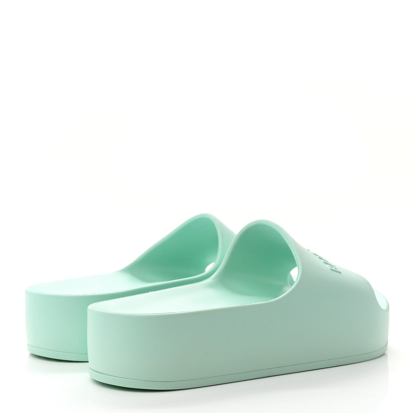 Rubber Womens Chunky Slide Sandals 39 Green Aqua