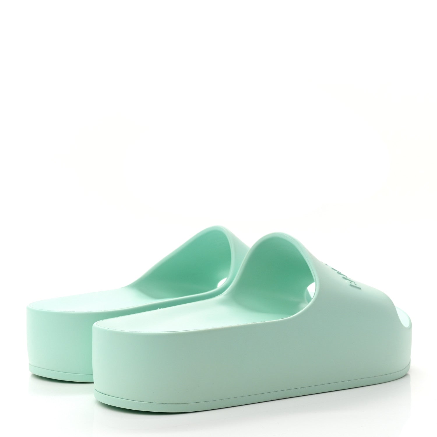 Balenciaga Rubber Womens Chunky Slide Sandals 39 Green Aqua 4 of 8