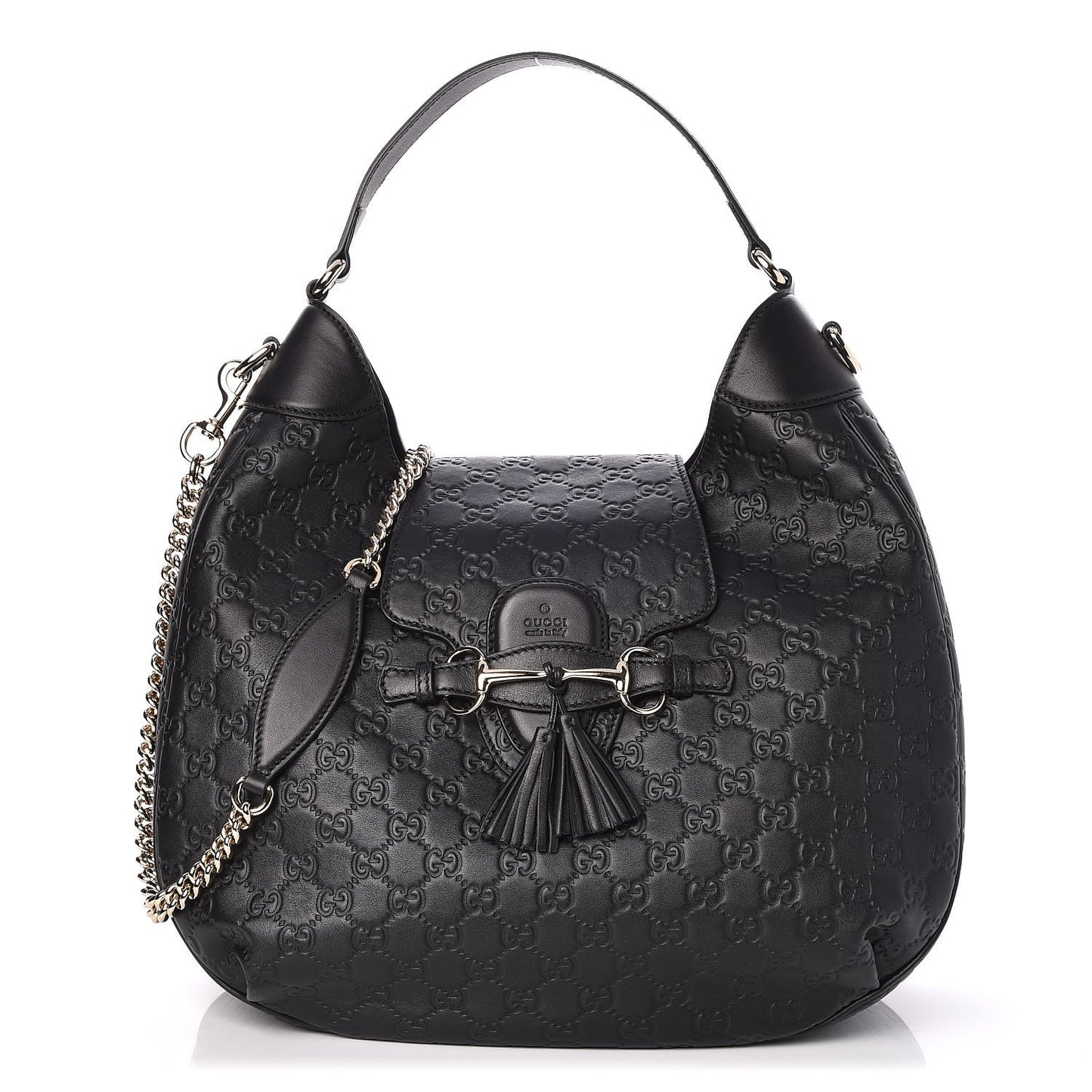 Guccissima Medium Emily Hobo Black