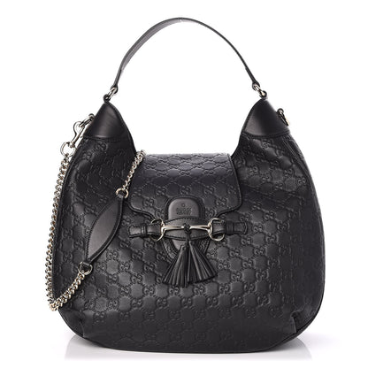 Gucci Guccissima Medium Emily Hobo Black 1 of 7