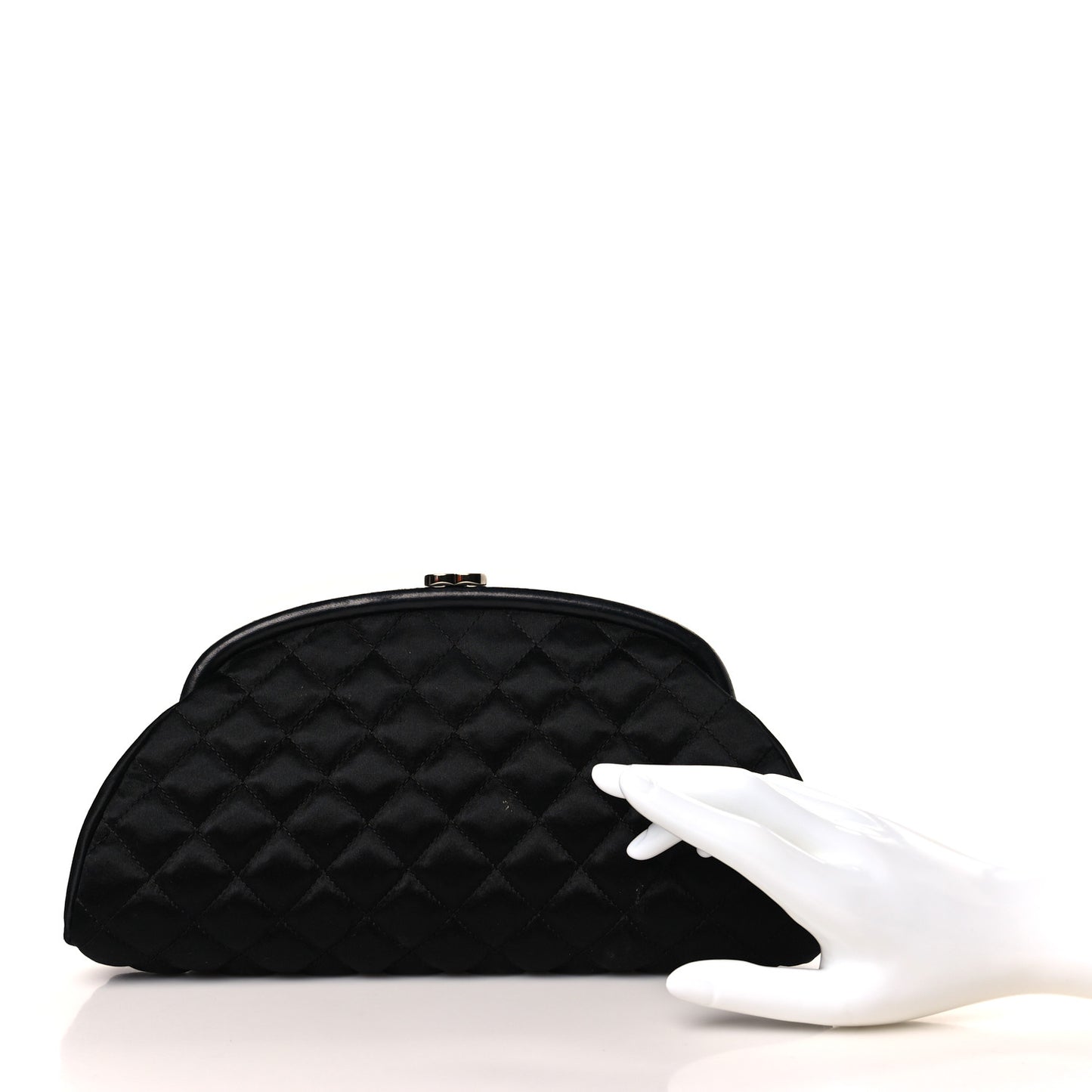 Satin Quilted Timeless Clutch Black
