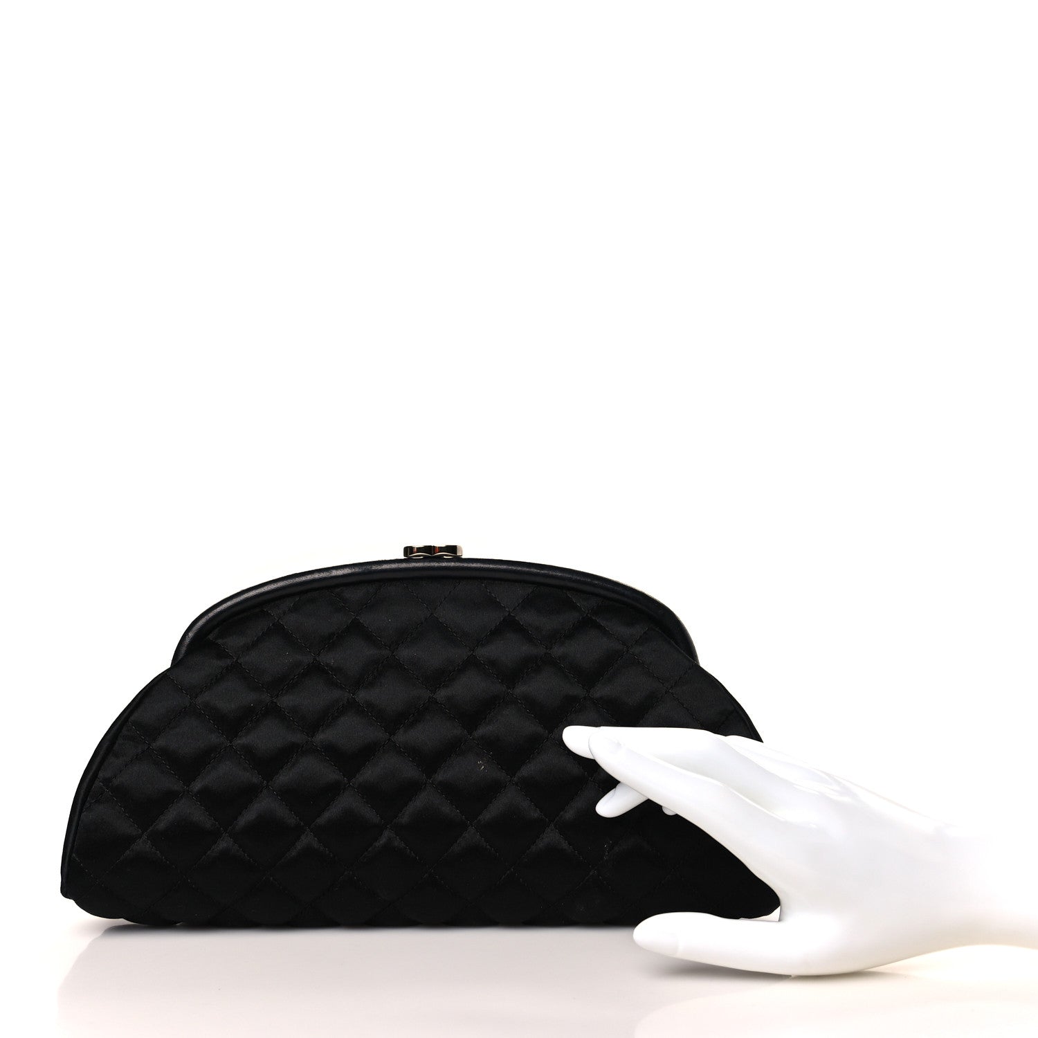 Chanel Satin Quilted Timeless Clutch Black 2 of 11