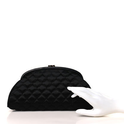 Chanel Satin Quilted Timeless Clutch Black 2 of 11