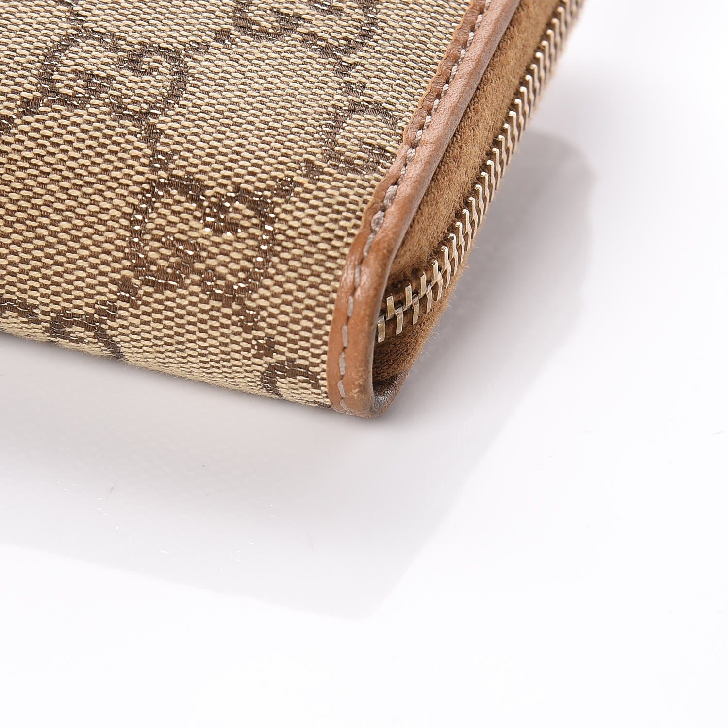 Gucci Monogram Heart Zip Around Wallet Wristlet Metallic Bronze 9 of 11