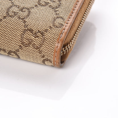 Gucci Monogram Heart Zip Around Wallet Wristlet Metallic Bronze 9 of 11