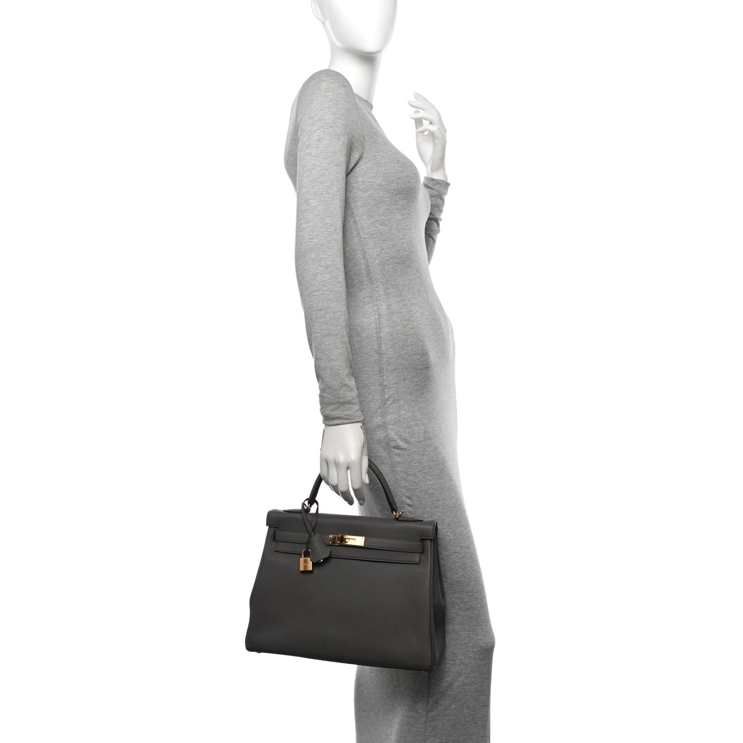 Hermes Togo Kelly Retourne 32 Etain 2 of 11