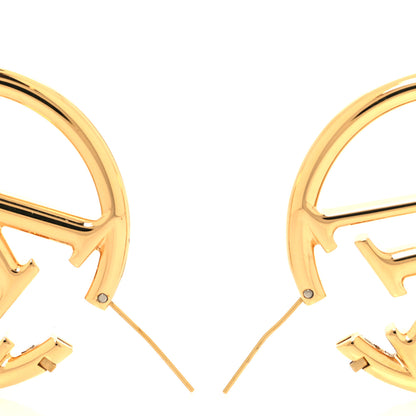 Louis Vuitton Metal Louise Hoop Earrings Gold 3 of 5
