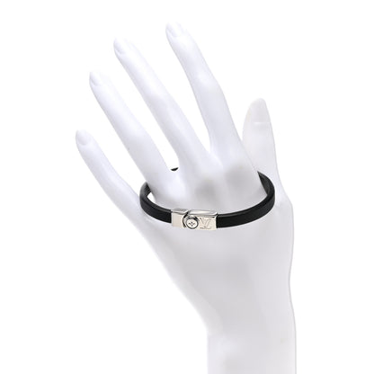 Louis Vuitton Calfskin Monogram Flower Edge Bracelet 19 Black 2 of 5