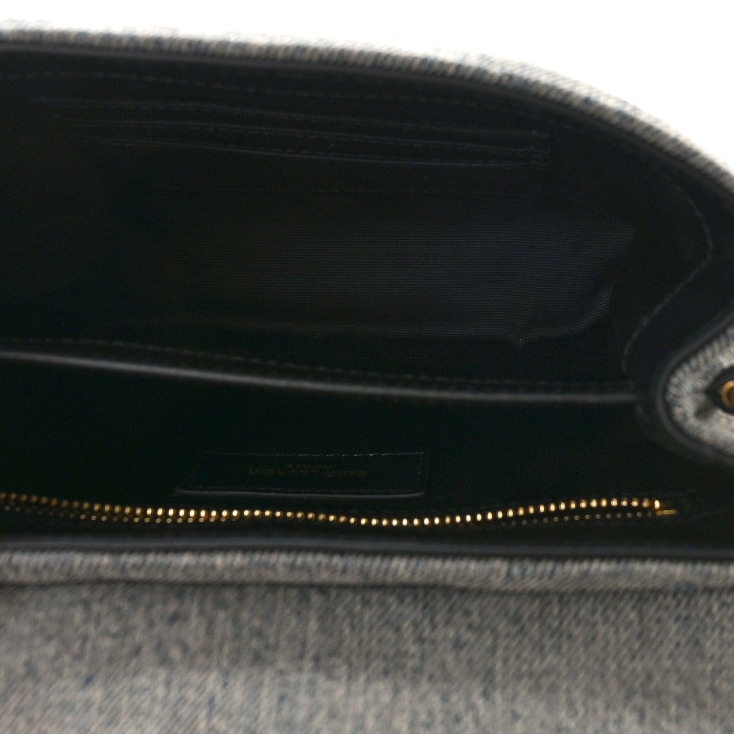Saint Laurent Denim Y Quilted Monogram Toy Loulou Crossbody Bag Grey 5 of 8