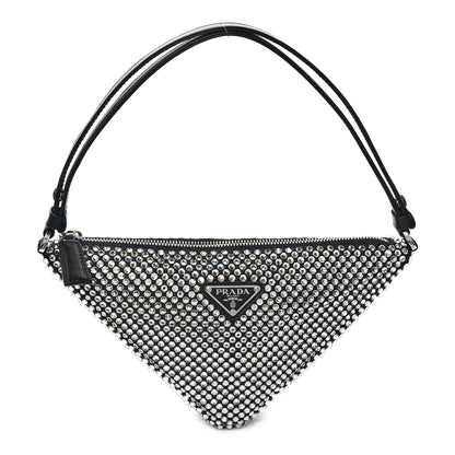 Prada Satin Crystal Triangle Pouch Cristal 1 of 9