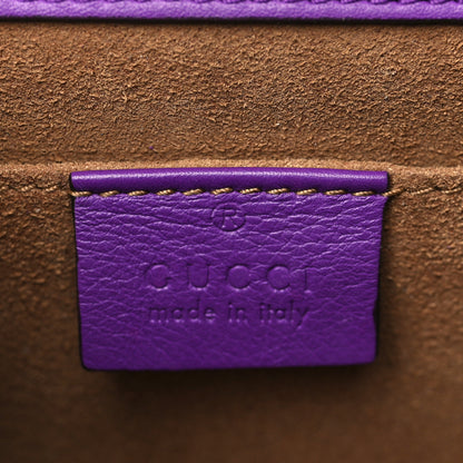 Gucci Calfskin Embroidered Tiger Strawberry Small Padlock Shoulder Bag Purple 6 of 9