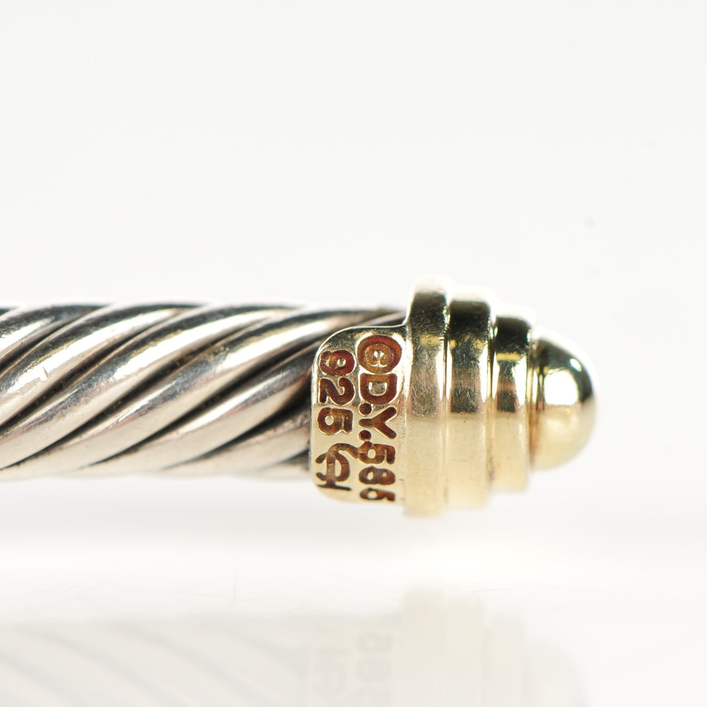 Sterling Silver 14K Yellow Gold 5mm Cable Classics Bracelet