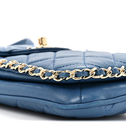 Chanel Lambskin Quilted Chain Phone Holder Blue 11 of 11